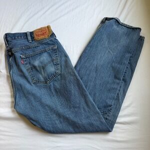 Levi's 501 Jeans Mens 38x32 Blue Denim Cotton Straight Levi Strauss